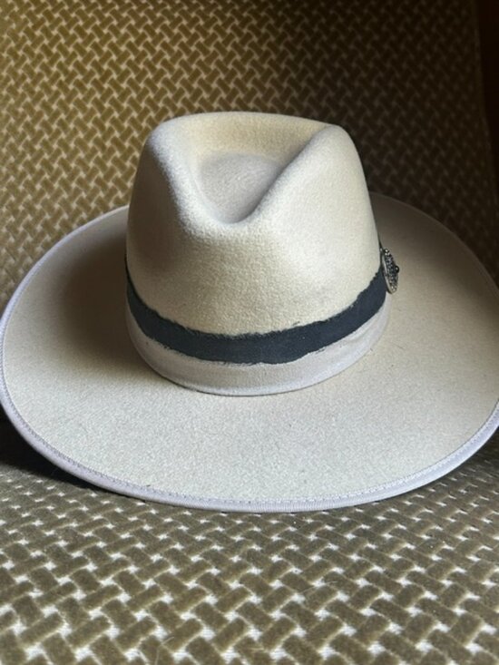 Wyeth Wide Brim Rancher Soft Australian Wool Brown Band Concho Fedora Hat NEW main image 14